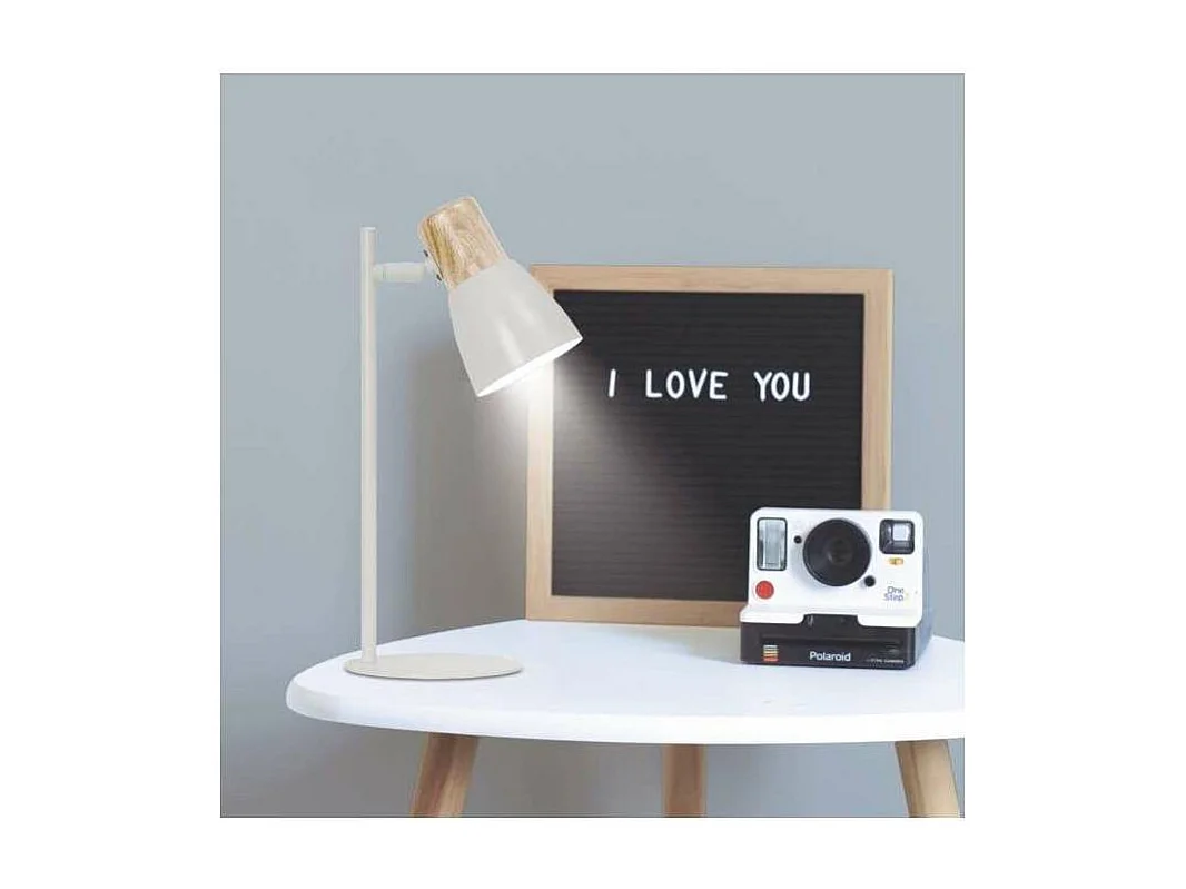 Flexo modelo Cabin acabado blanco-madera 42cm(alto) 15cm(ancho) 20 cm(fondo