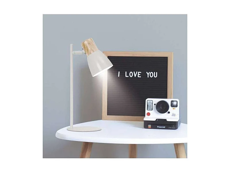 Flexo modelo Cabin acabado blanco-madera 42cm(alto) 15cm(ancho) 20 cm(fondo