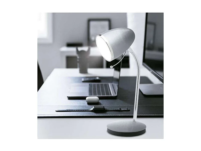 Flexo Peonia acabado plata 28 cm(alto)13.5 cm(ancho)13.5 cm(largo