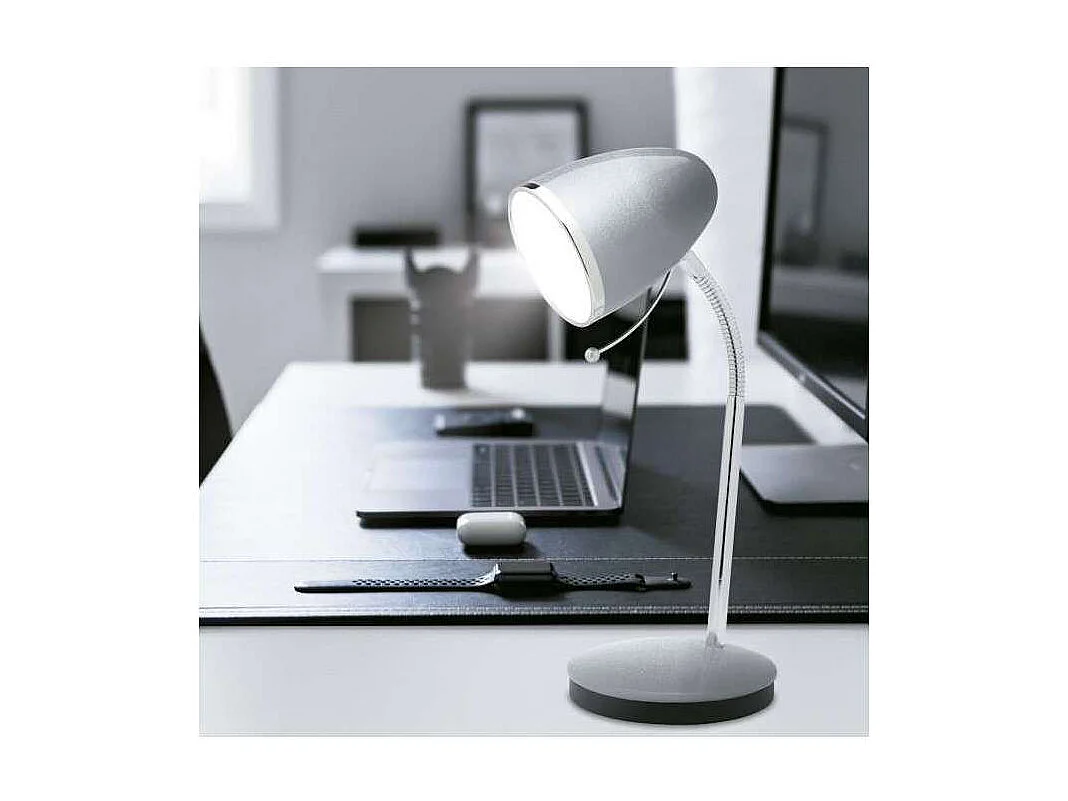 Flexo Peonia acabado plata 28 cm(alto)13.5 cm(ancho)13.5 cm(largo