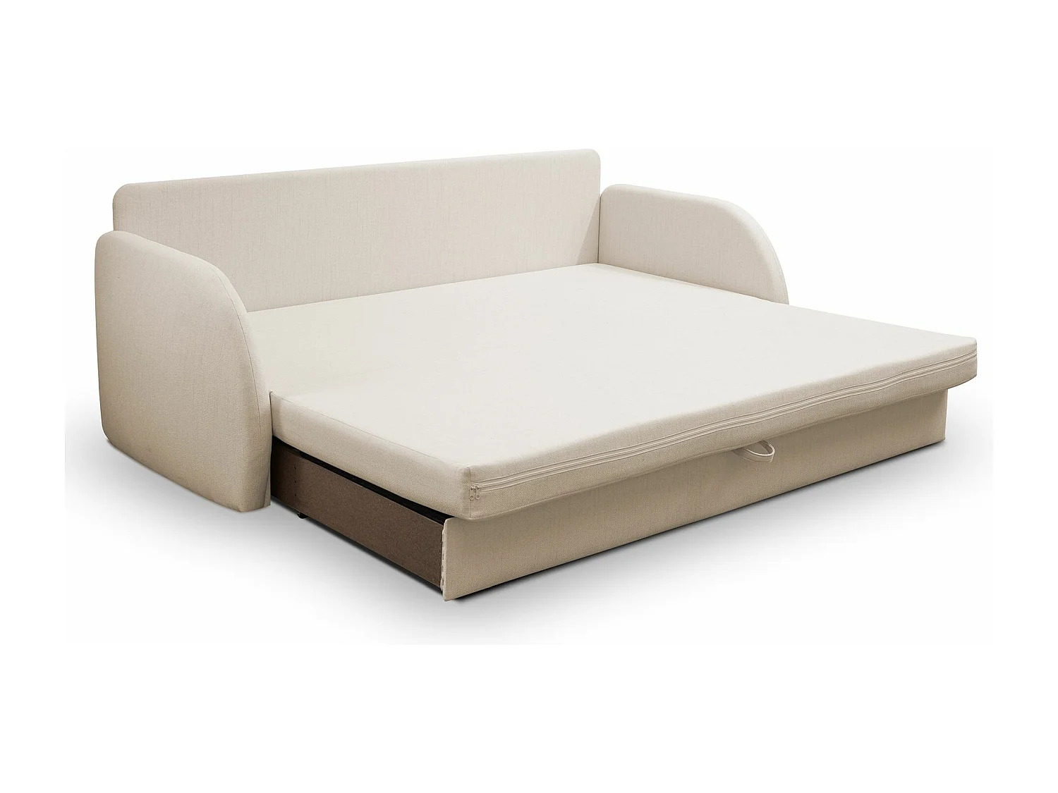 3-Sitzer-Sofa - Schlaffunktion und Bettkasten - hellbeige - DIEGO