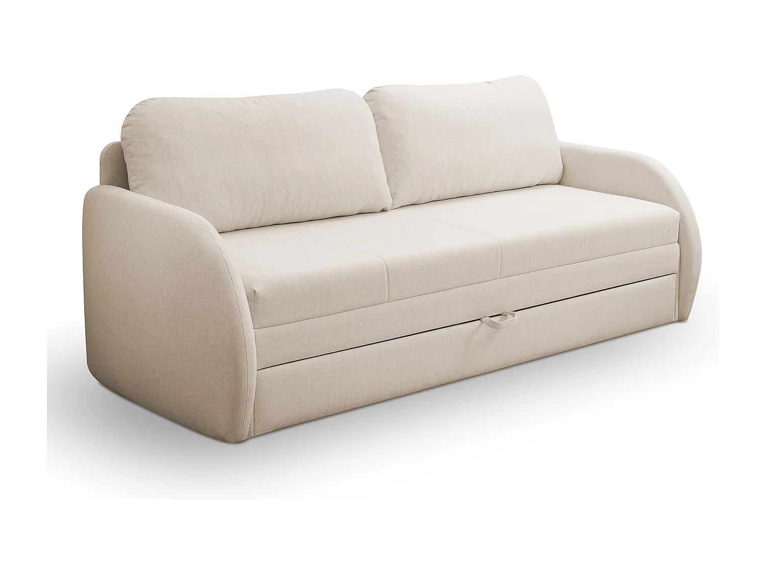 3-Sitzer-Sofa - Schlaffunktion und Bettkasten - hellbeige - DIEGO