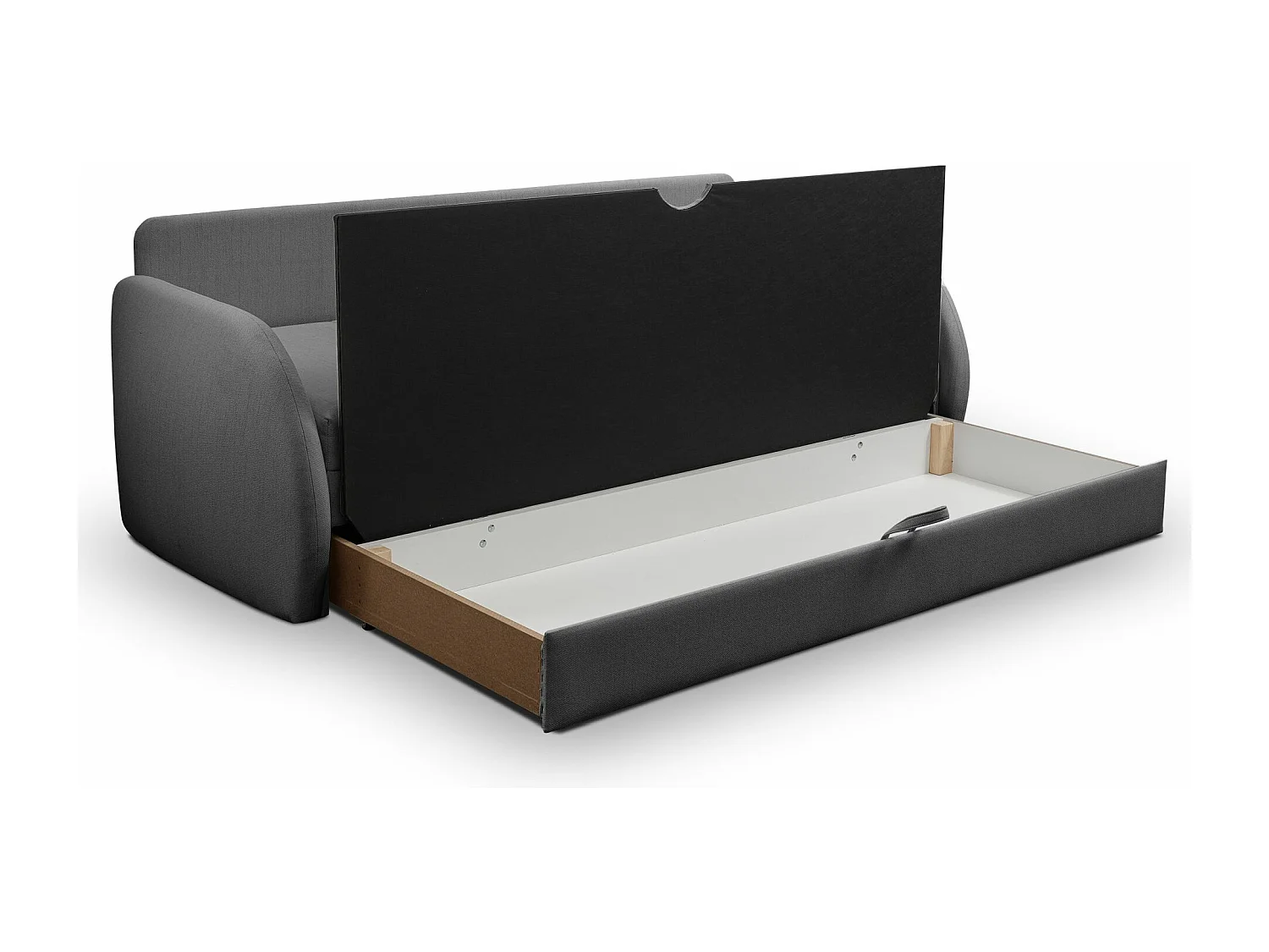 3-Sitzer-Sofa - Schlaffunktion und Bettkasten - dunkelgrau - DIEGO