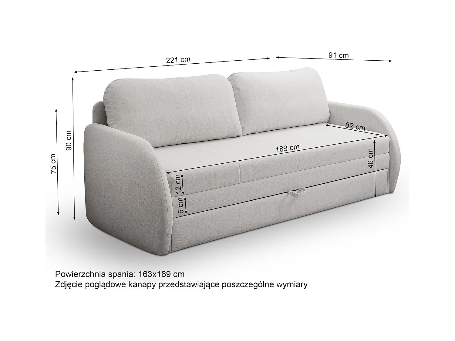 3-Sitzer-Sofa - Schlaffunktion und Bettkasten - salbeigrün - DIEGO