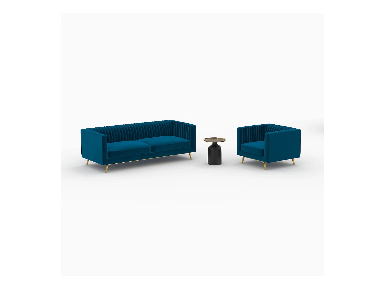 Ensemble canapé, fauteuil et table basse 4 places - Gatsby