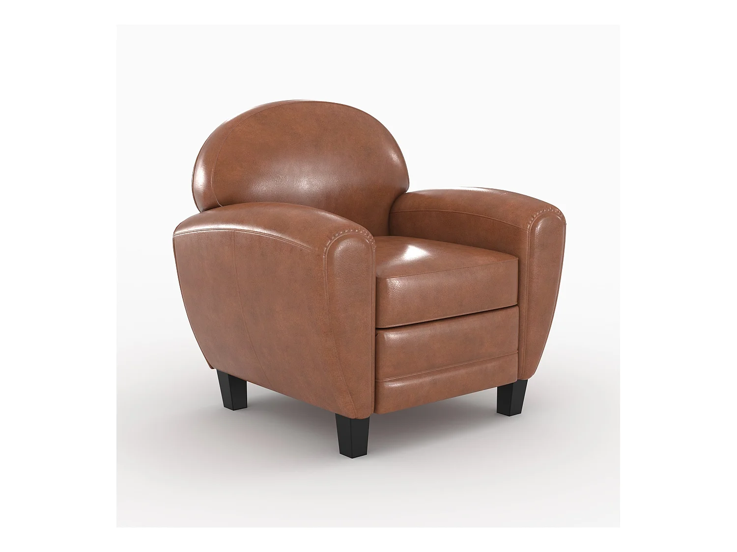 Set di divano e poltrona in colore cammello 4 posti - Club