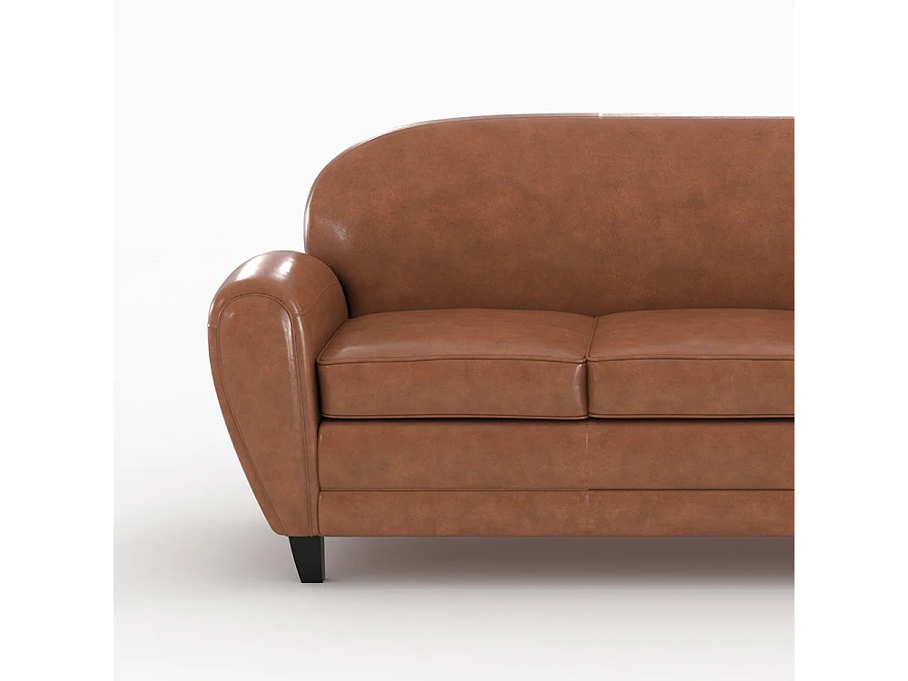 Ensemble canapé et fauteuil camel 4 places - Club