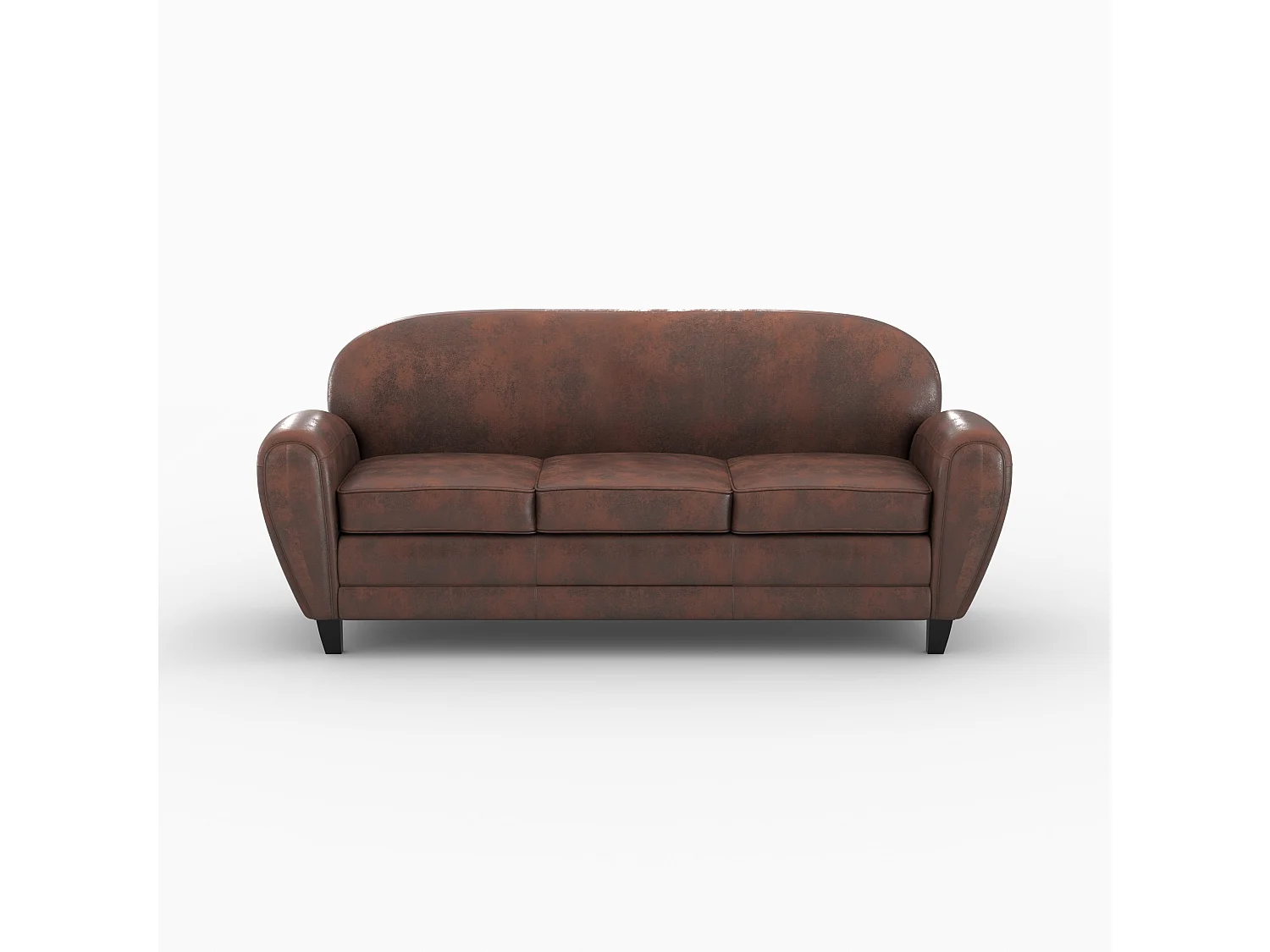 Ensemble canapé et fauteuil marron vieilli 4 places - Club