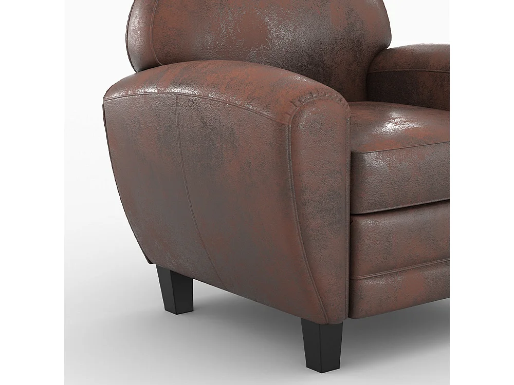 Ensemble canapé et fauteuil marron vieilli 4 places - Club