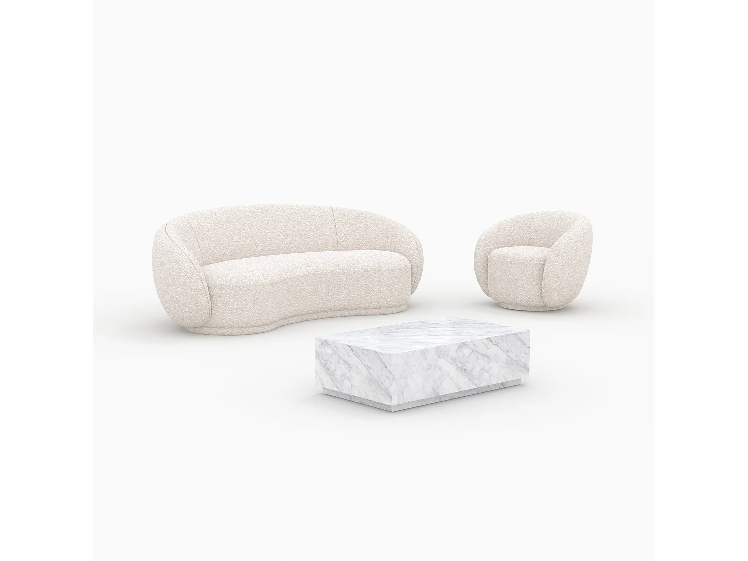 Ensemble canapé, fauteuil et table basse 4 personnes - Izaé