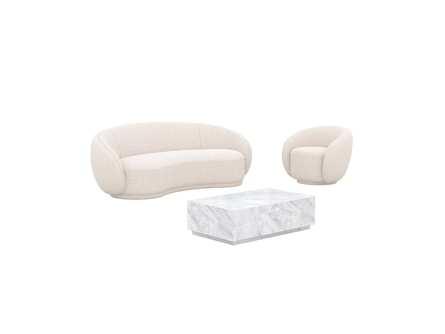 Ensemble canapé, fauteuil et table basse 4 personnes - Izaé