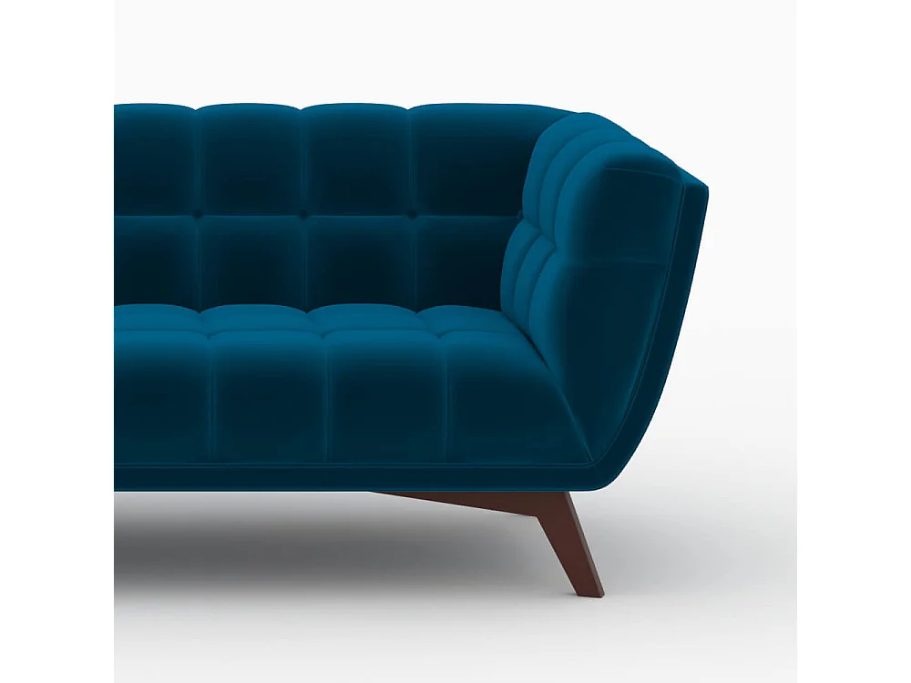 Ensemble canapés en velours bleu 5 places - Mona