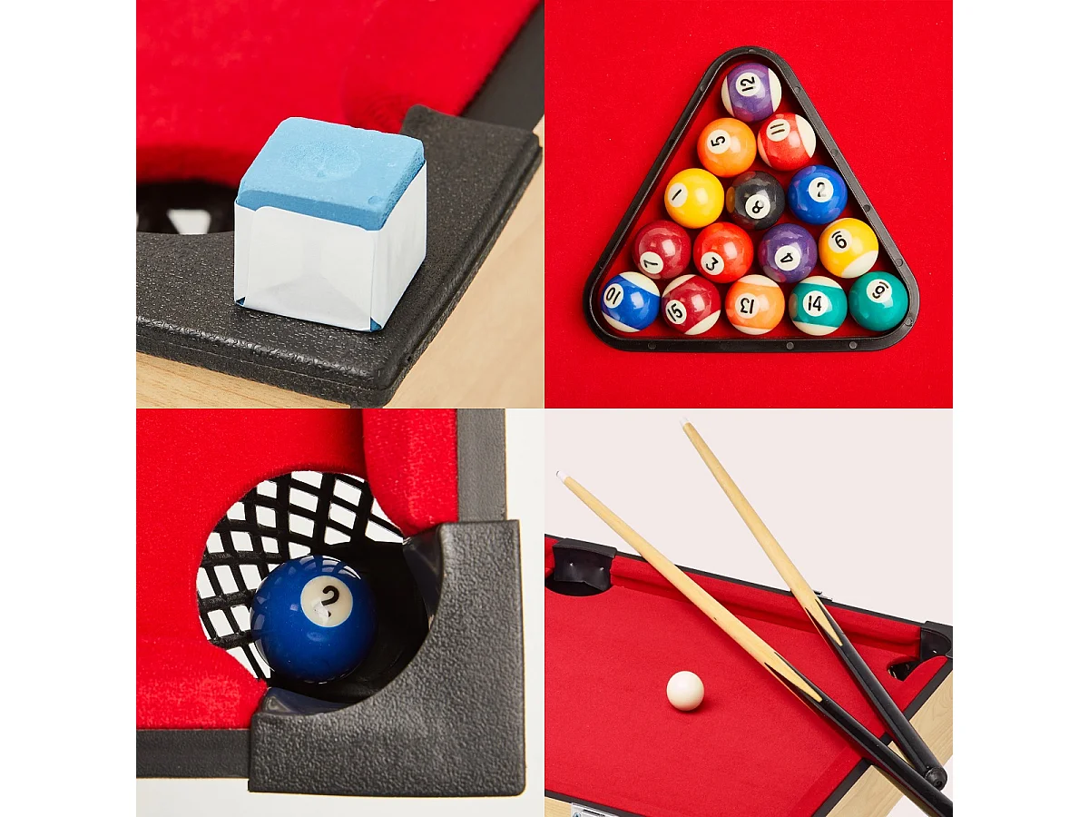 Table multi jeux 4 en 1 - Babyfoot barres télescopiques - Billard - Ping Pong - Hockey