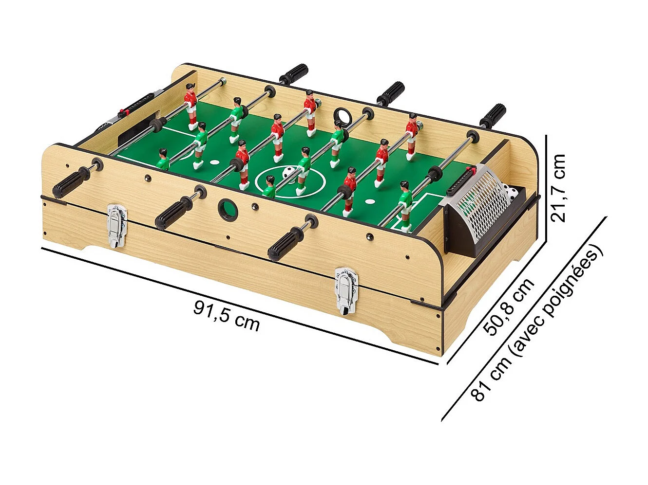 Table multi jeux 4 en 1 - Babyfoot barres télescopiques - Billard - Ping Pong - Hockey