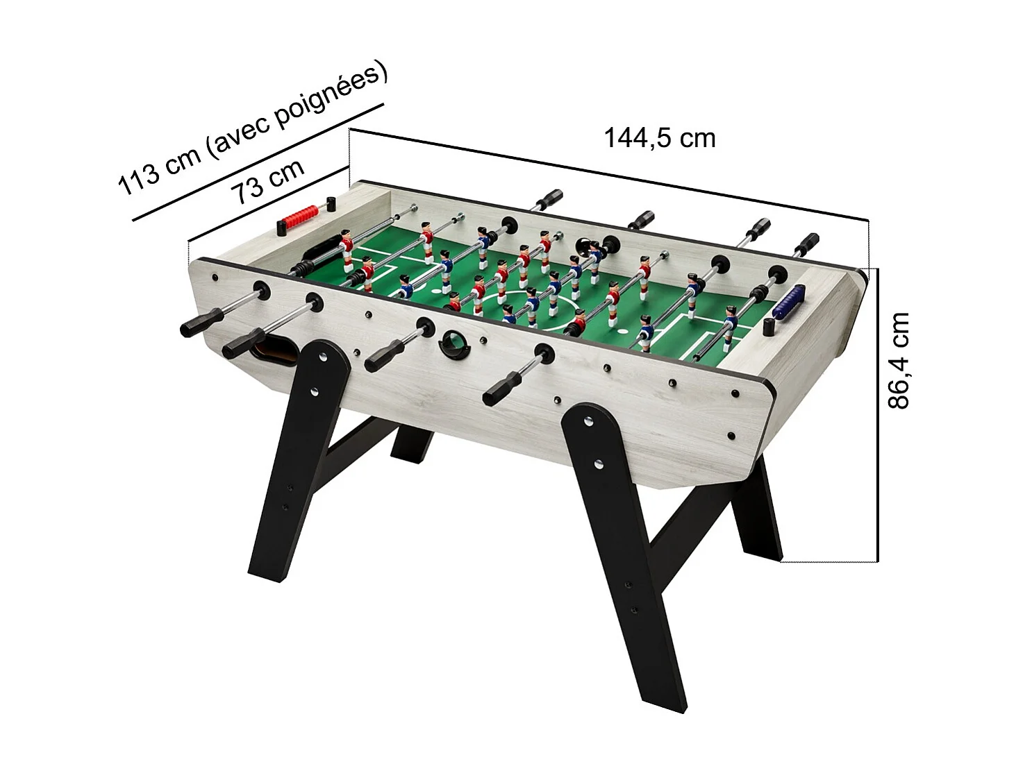 Babyfoot Senior Prémonté - Robuste - Barres télescopiques - 2 à 4 joueurs