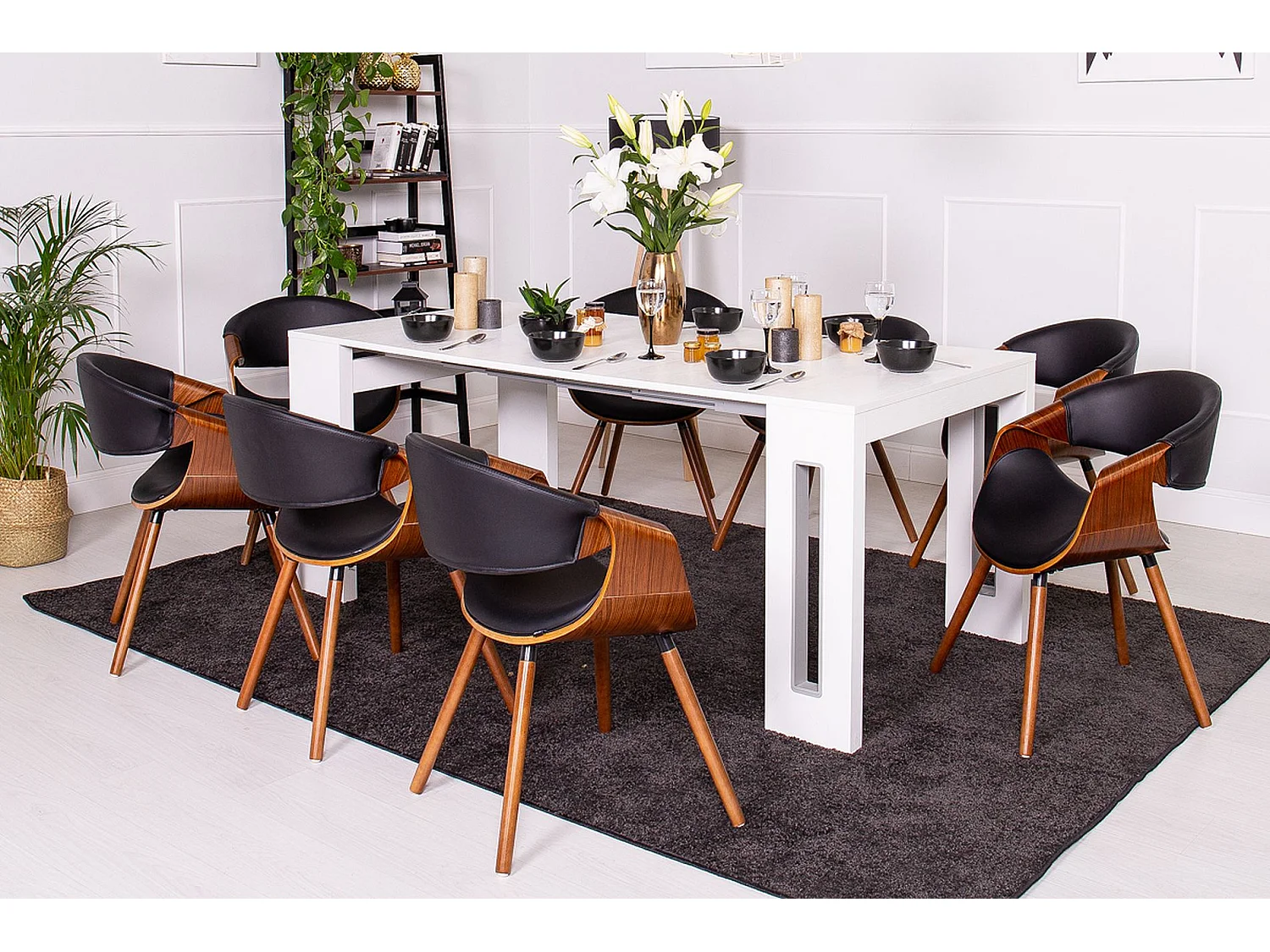 Table extensible - blanc - 90x45-190 cm - ROMA