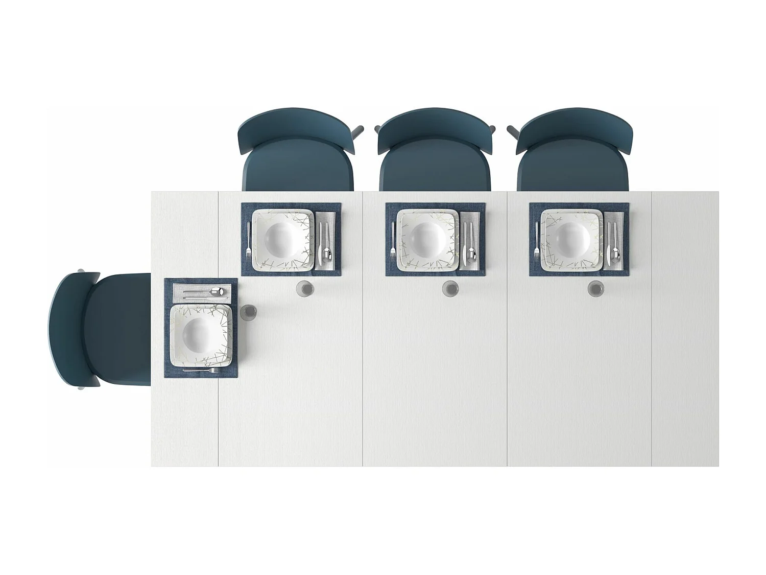 Table extensible - blanc - 90x45-190 cm - ROMA