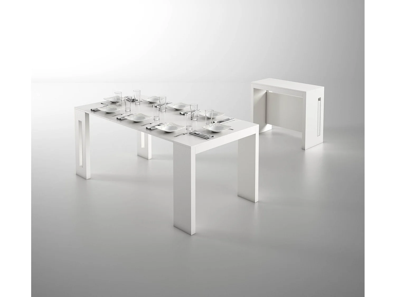 Table extensible - blanc - 90x45-190 cm - ROMA