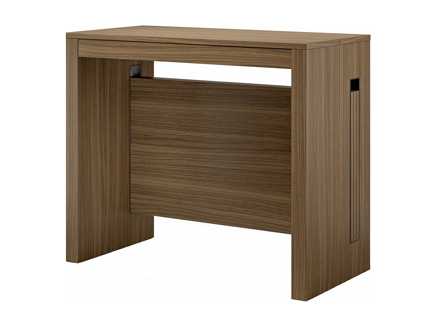 Ausziehbarer Esstisch - 3 Einlegeplatten - Nussbaum-Optik - 44 - 186 cm - ROMA