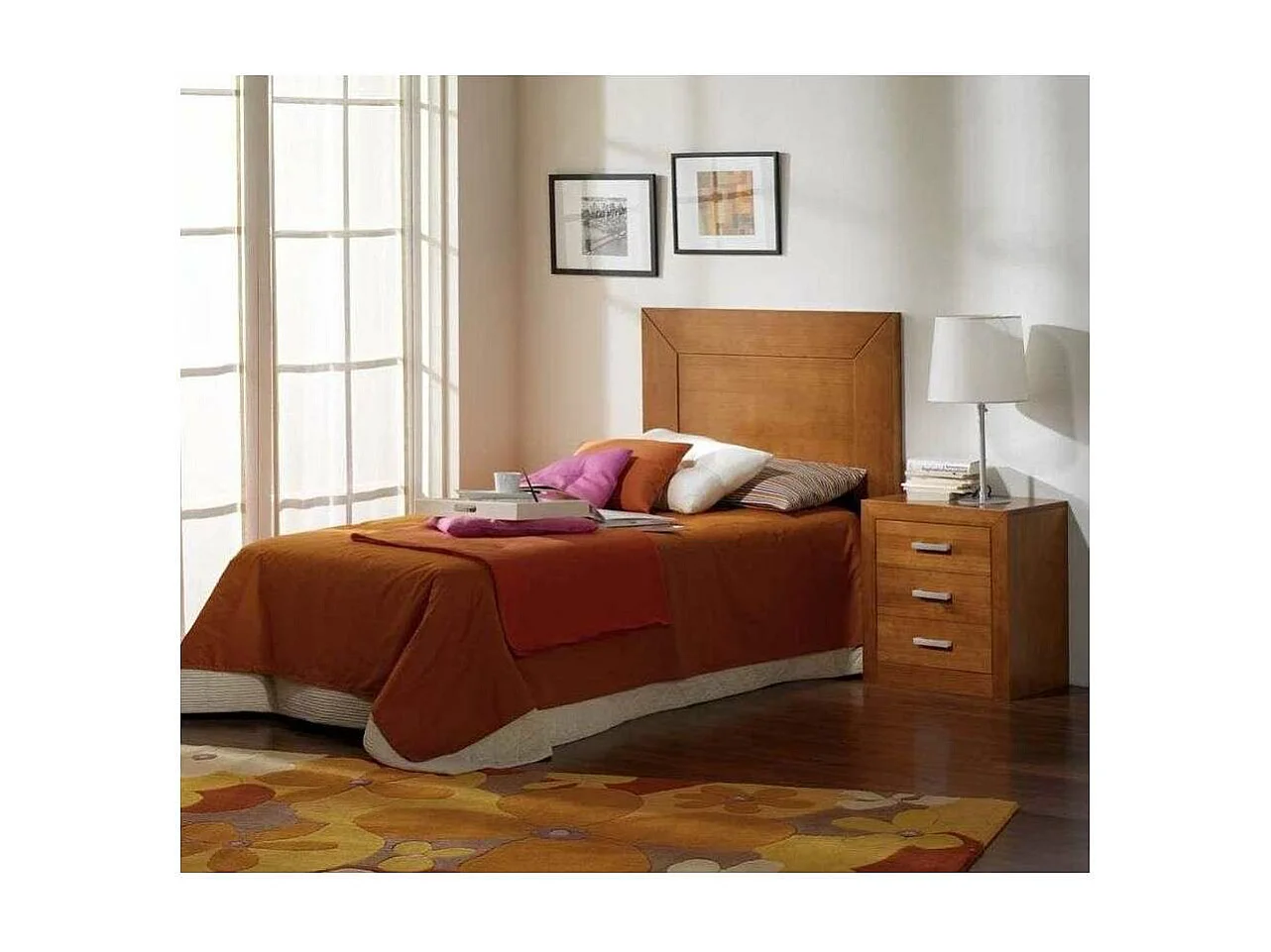 Cabecero madera maciza en acabado madera de cerezo 110 cm(alto)100 cm(ancho)