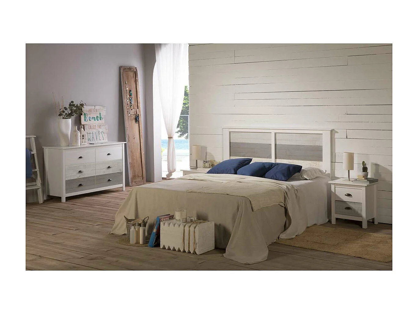 Cabecero matrimonio modelo Amor acabado multicolor, 164 cm (Ancho) 4cm (Fondo) 112 cm (Alt