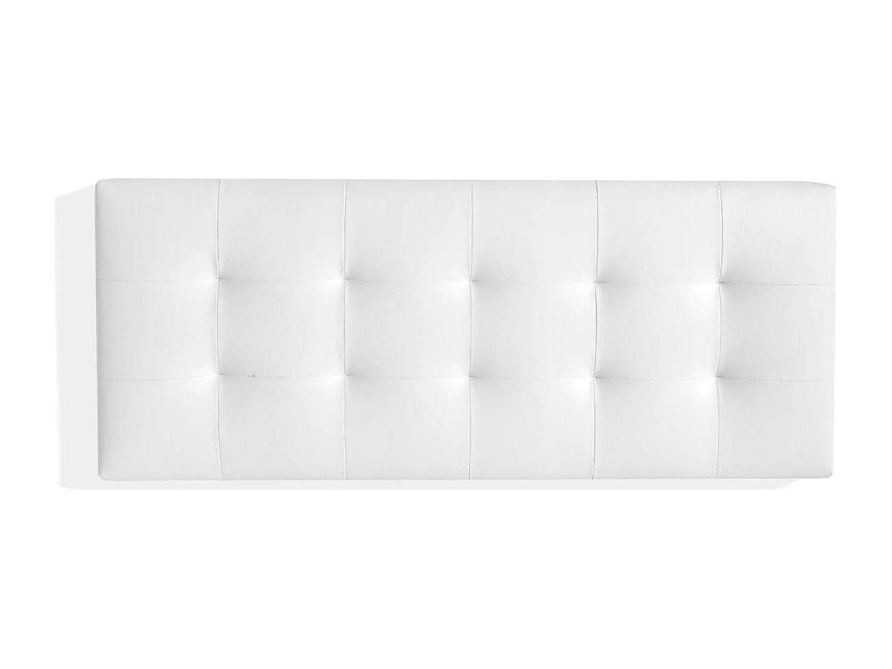 Cabecero Mila para colchón de 150cm tapizado en blanco, 160cm(ancho) 60cm(alto) 9cm(fondo