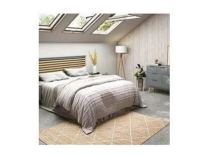 Cabecero para cama matrimonio Nicolás acabado verde kaki/cera blanca, fondo: 5cm  Ancho: