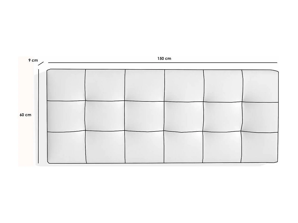 Cabecero Mila para colchón de 150cm acabado marrón chocolate, 160cm(ancho) 60cm(alto) 9c