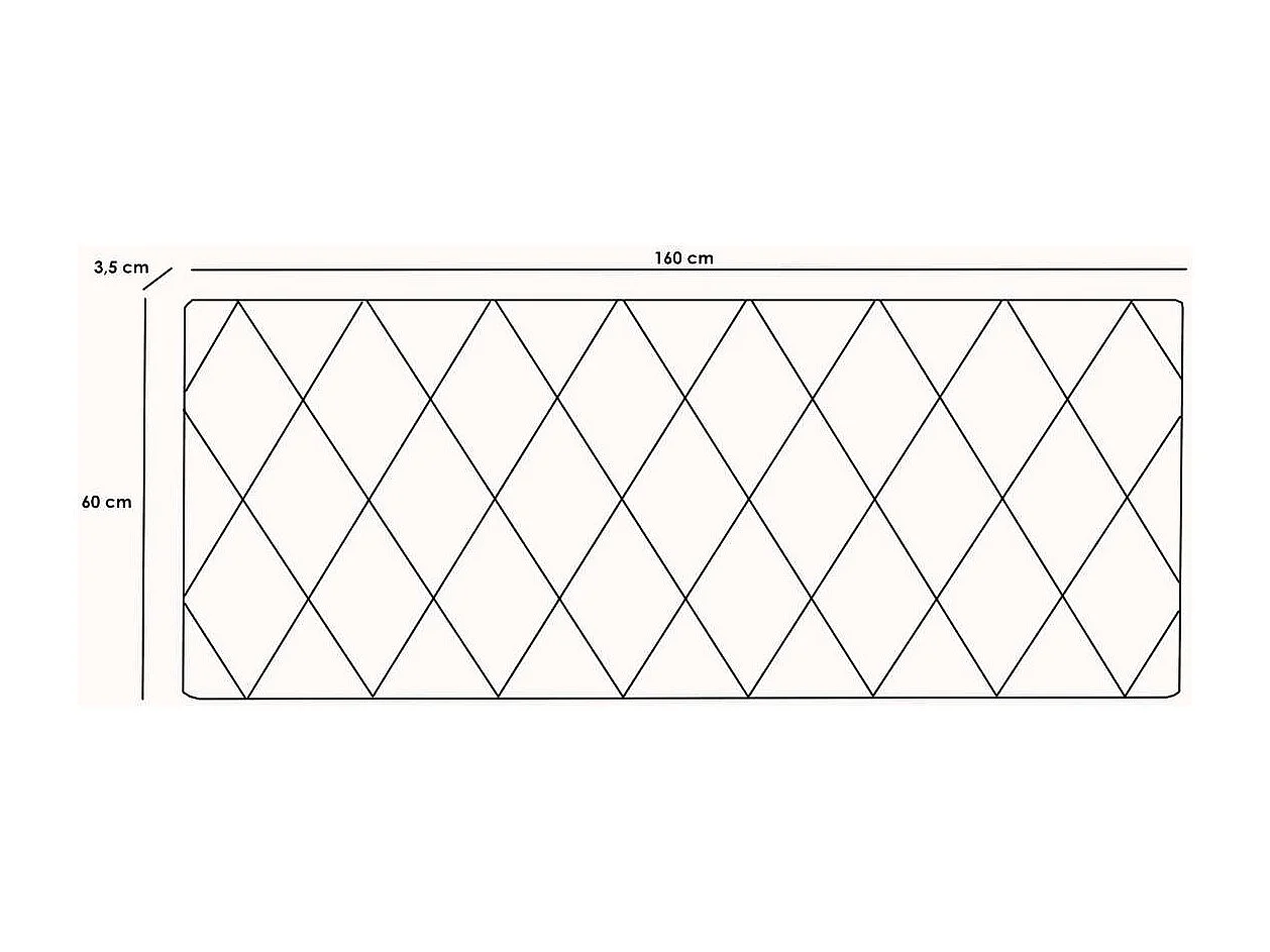 Cabecero para colchón de 150cm Marisa tapizado blanco, 160cm(ancho) 60cm(alto) 3.5cm(fond