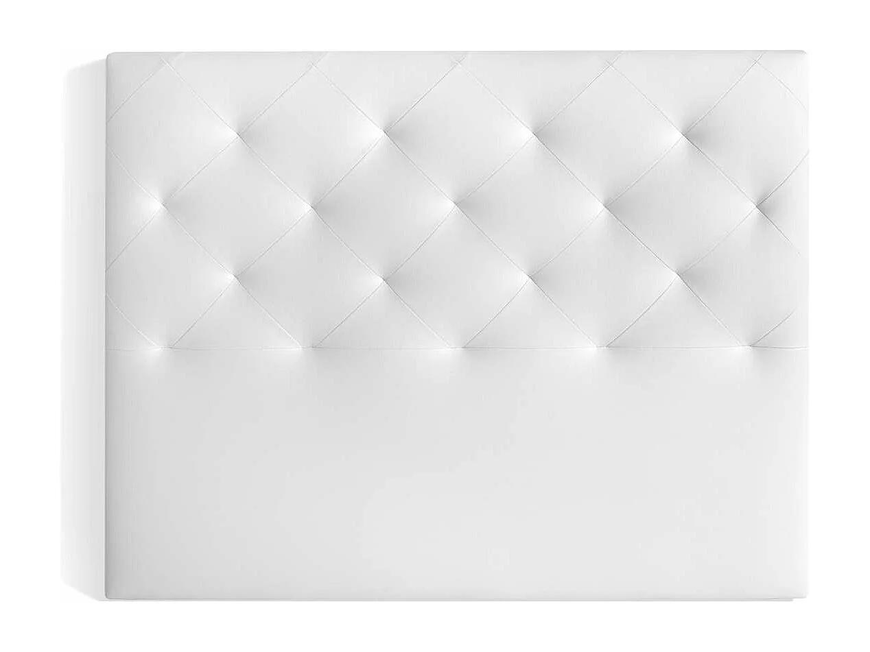 Cabecero Nadia para colchón de 135/140cm tapizado blanco, 150cm(ancho) 120cm(alto) 9cm(fo