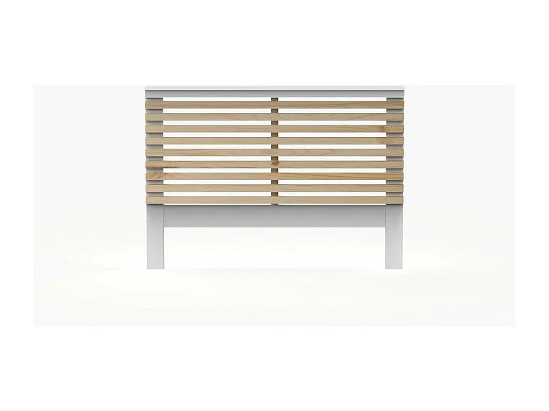 Cabecero para cama de matrimonio Campos acabado blanco/blanco cera, 100cm(alto) 146cm(anch