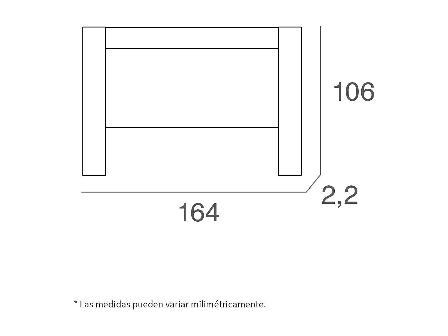 Cabecero para cama matrimonio Aroa acabado roble gold, 106cm(altura) 164cm(ancho).