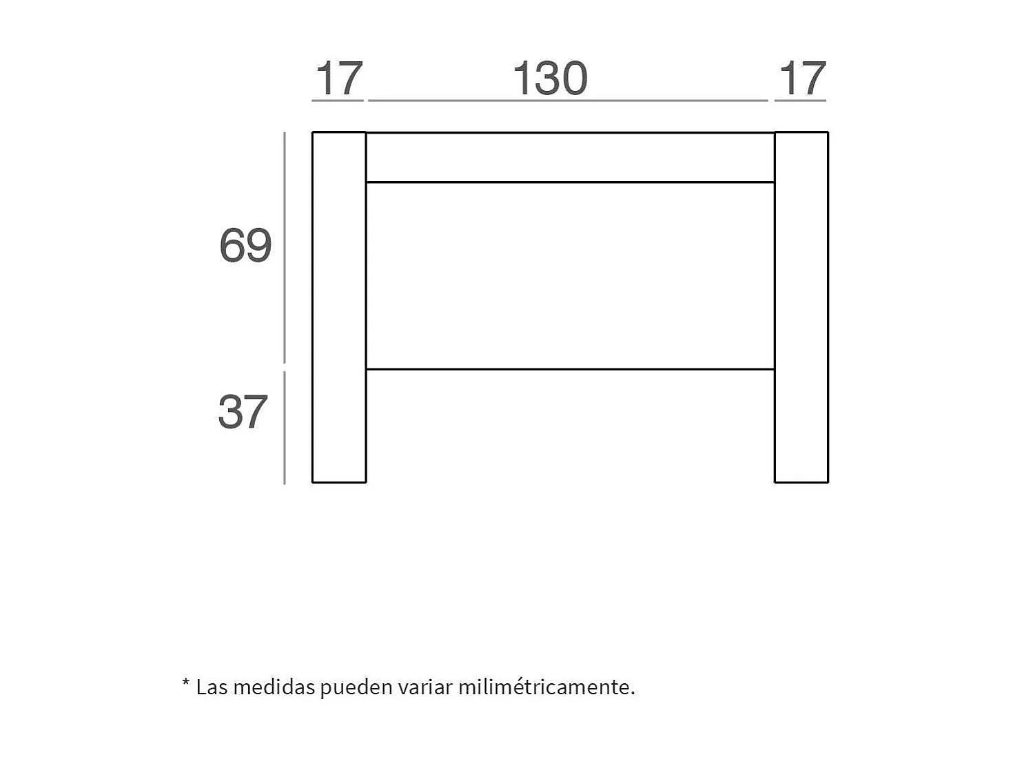 Cabecero para cama matrimonio Aroa acabado roble gold, 106cm(altura) 164cm(ancho).