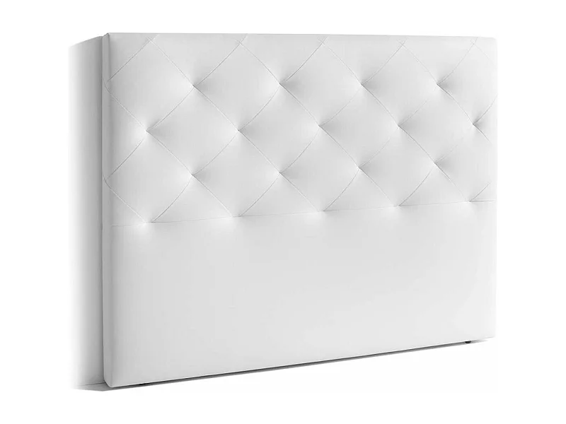 Cabecero Nadia para colchón de 150cm tapizado blanco, 160cm(ancho) 120cm(alto) 9cm(fondo)