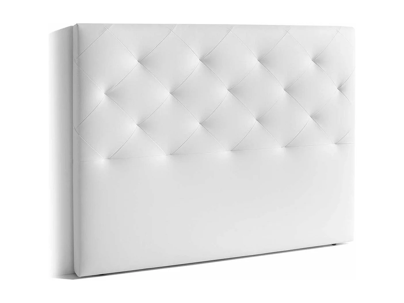 Cabecero Nadia para colchón de 150cm tapizado blanco, 160cm(ancho) 120cm(alto) 9cm(fondo)