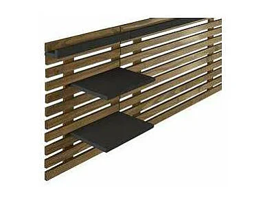 Cabecero Gael para cama matrimonio acabado cera/negro, fondo: 23.4 cm  Ancho: 240 cm  Alto