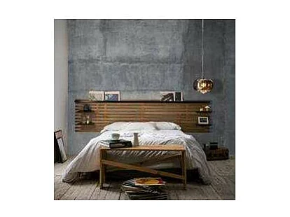 Cabecero Gael para cama matrimonio acabado cera/negro, fondo: 23.4 cm  Ancho: 240 cm  Alto