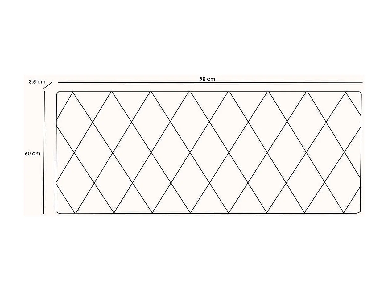 Cabecero juvenil Melania tapizado marrón, 90cm(ancho) 60cm(alto) 3.5cm(fondo)