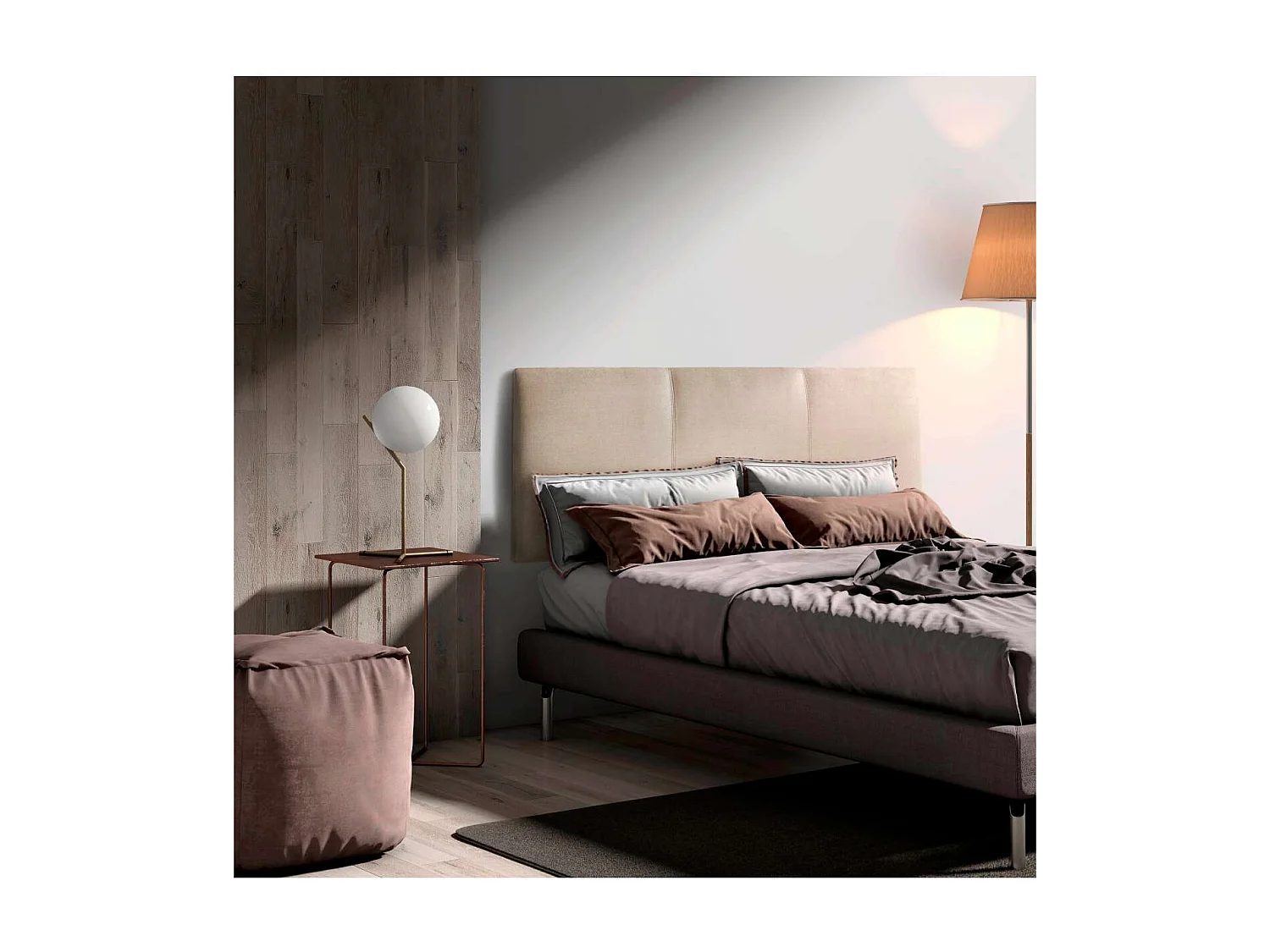 Cabecero para colchón 150cm Maite tapizado beige, 160cm(ancho) 60cm(alto) 4cm(fondo)