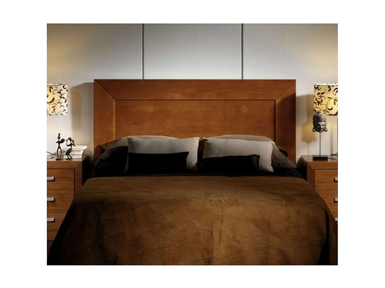 Cabecero madera maciza en acabado de madera cerezo 110 cm(alto)160 cm(ancho)