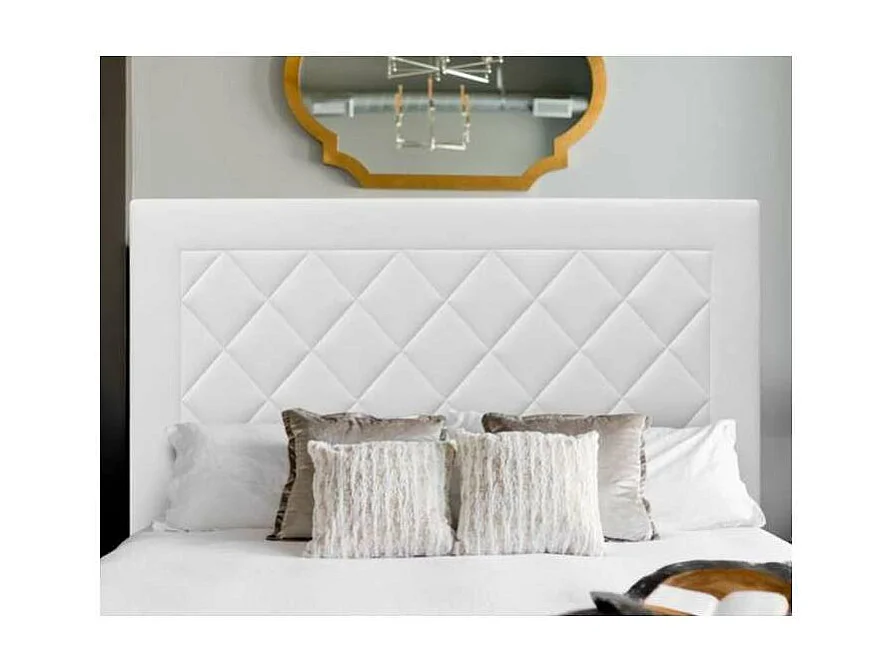 Cabecero Romo tapizado en polipiel Azahar 00 blanco. 125cm(alto), 145cm(ancho), 7cm(fondo)