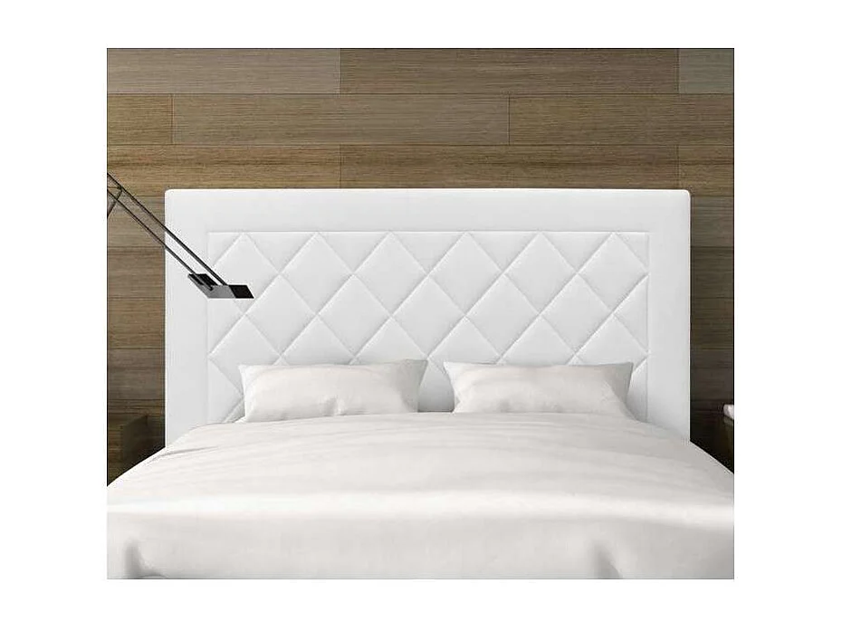 Cabecero Romo tapizado en polipiel Azahar 00 blanco. 125cm (alto), 160cm (ancho), 7cm (fon
