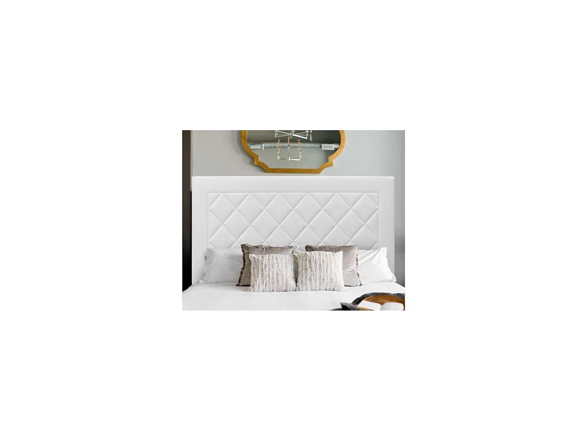 Cabecero Romo tapizado en polipiel Azahar 00 blanco. 125cm (alto), 160cm (ancho), 7cm (fon