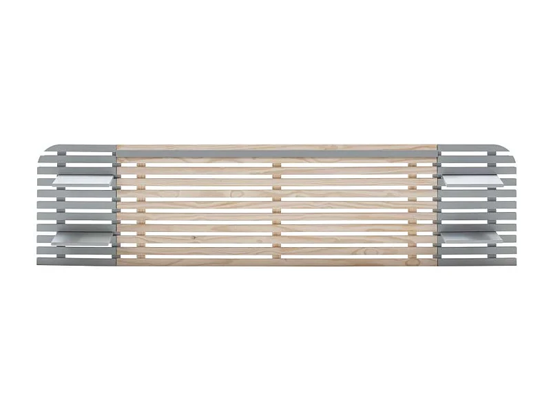 Cabecero Dama para cama matrimonio acabado cera blanca/gris fondo: 23.4 cm  Ancho: 240 cm