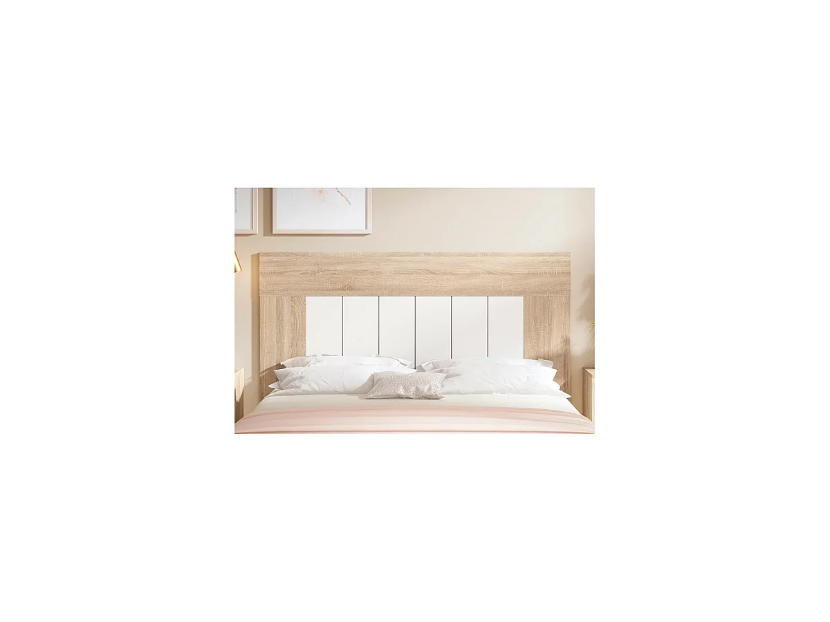 Cabecero modelo Delicias acabado roble cambrian/blanco, 120cm(alto) 162cm(ancho).