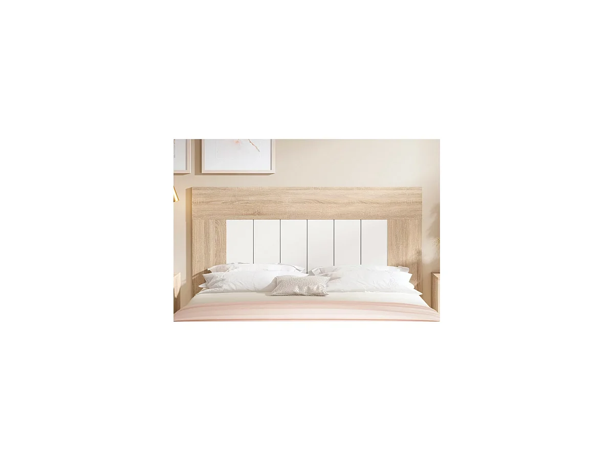 Cabecero modelo Delicias acabado roble cambrian/blanco, 120cm(alto) 162cm(ancho).