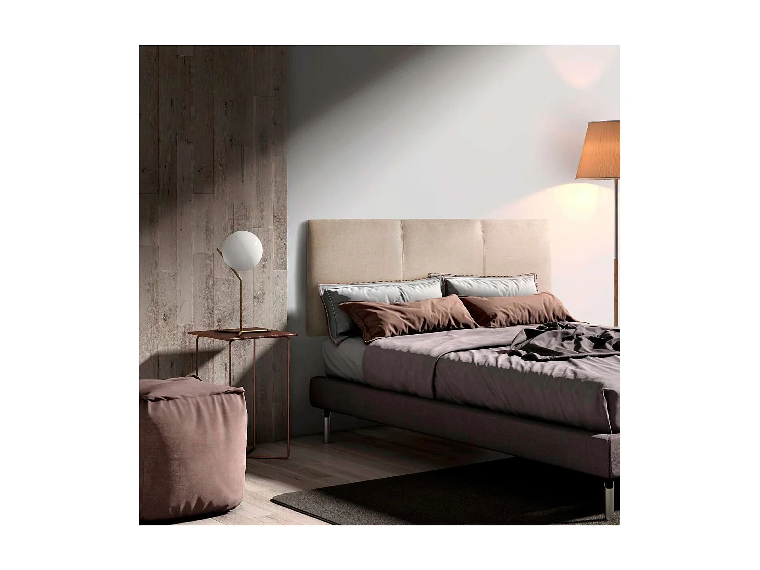Cabecero para colchón 135/140cm Maite tapizado beige, 150cm(ancho) 60cm(alto) 4cm(fondo)