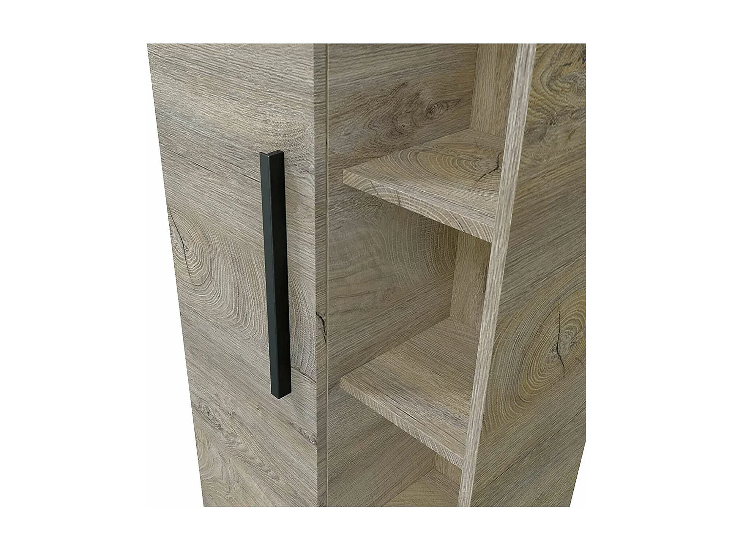 Columna suspendida Buñol para baño con una puerta y estantes acabado roble 135 cm(alto)