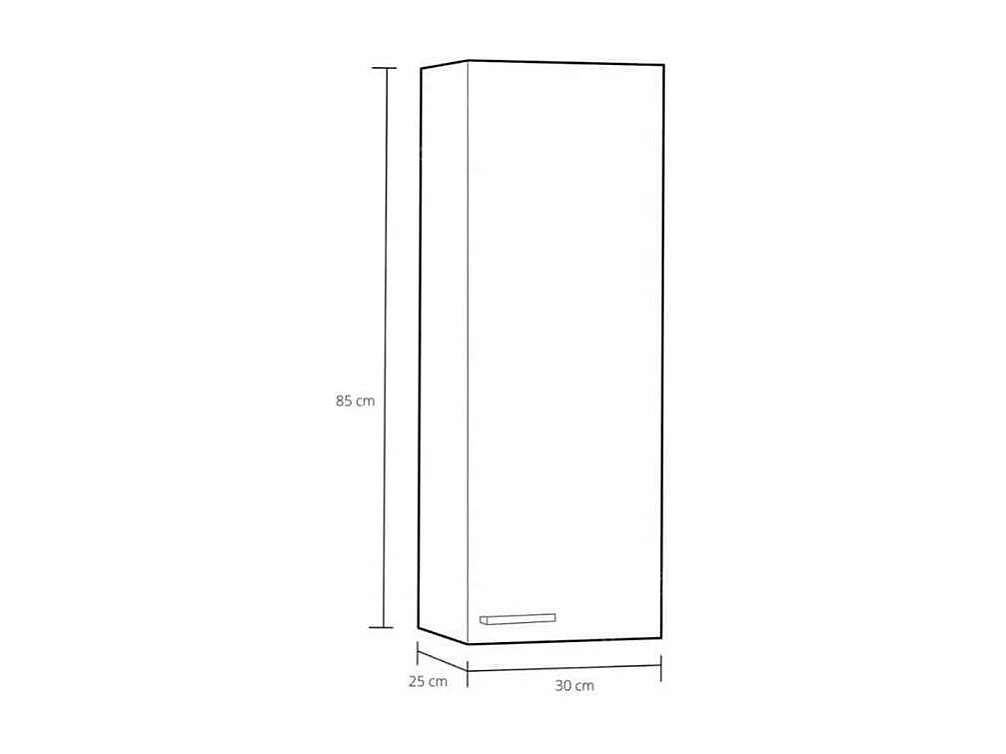 Columna suspendida Lis para baño con una puerta en acabado blanco 85 cm(alto)30 cm(ancho)