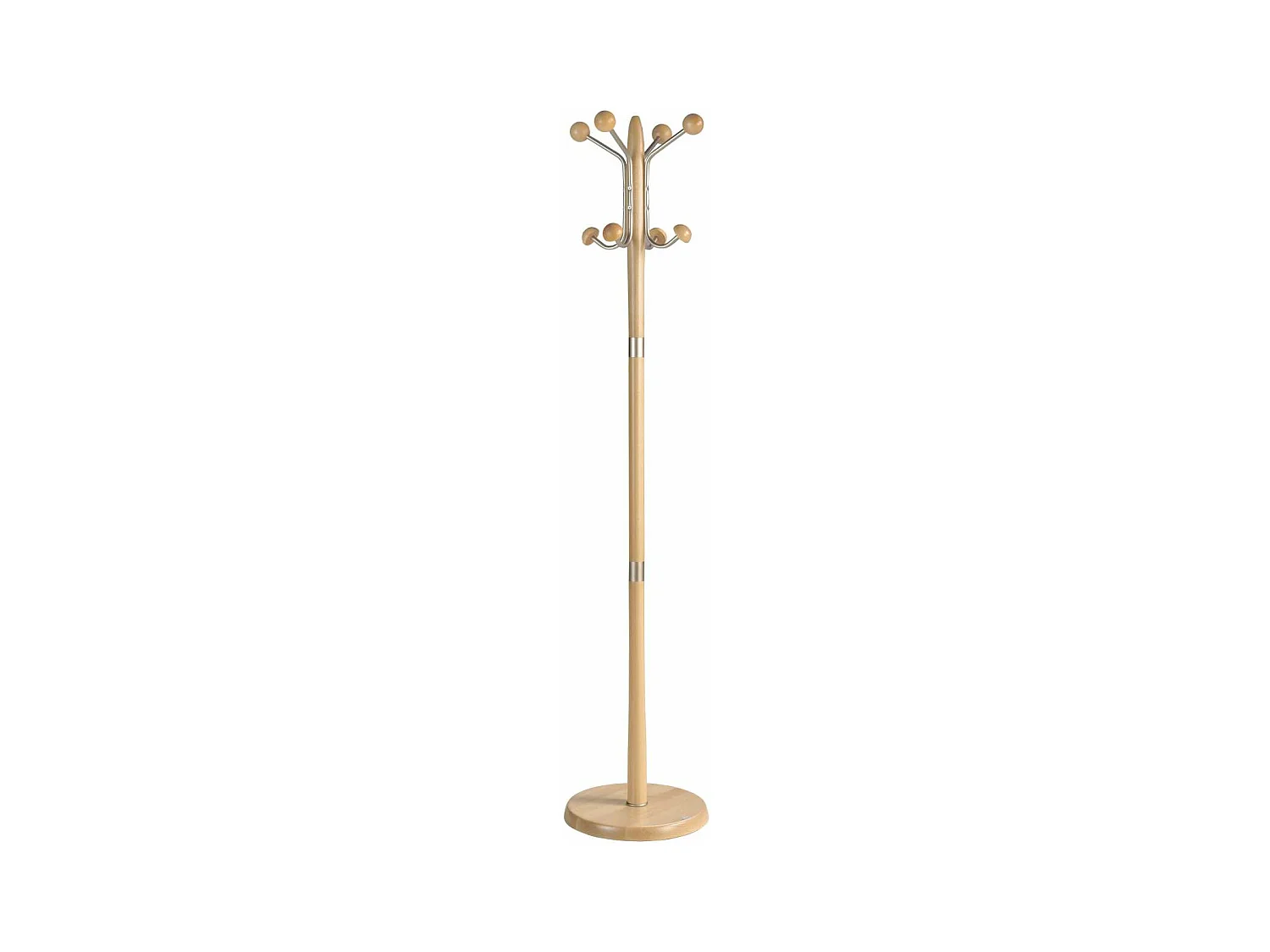 Perchero mod. 420 herrajes en cromo satinado lacado natural, 180 cm(alto)37 cm(ancho)37 cm